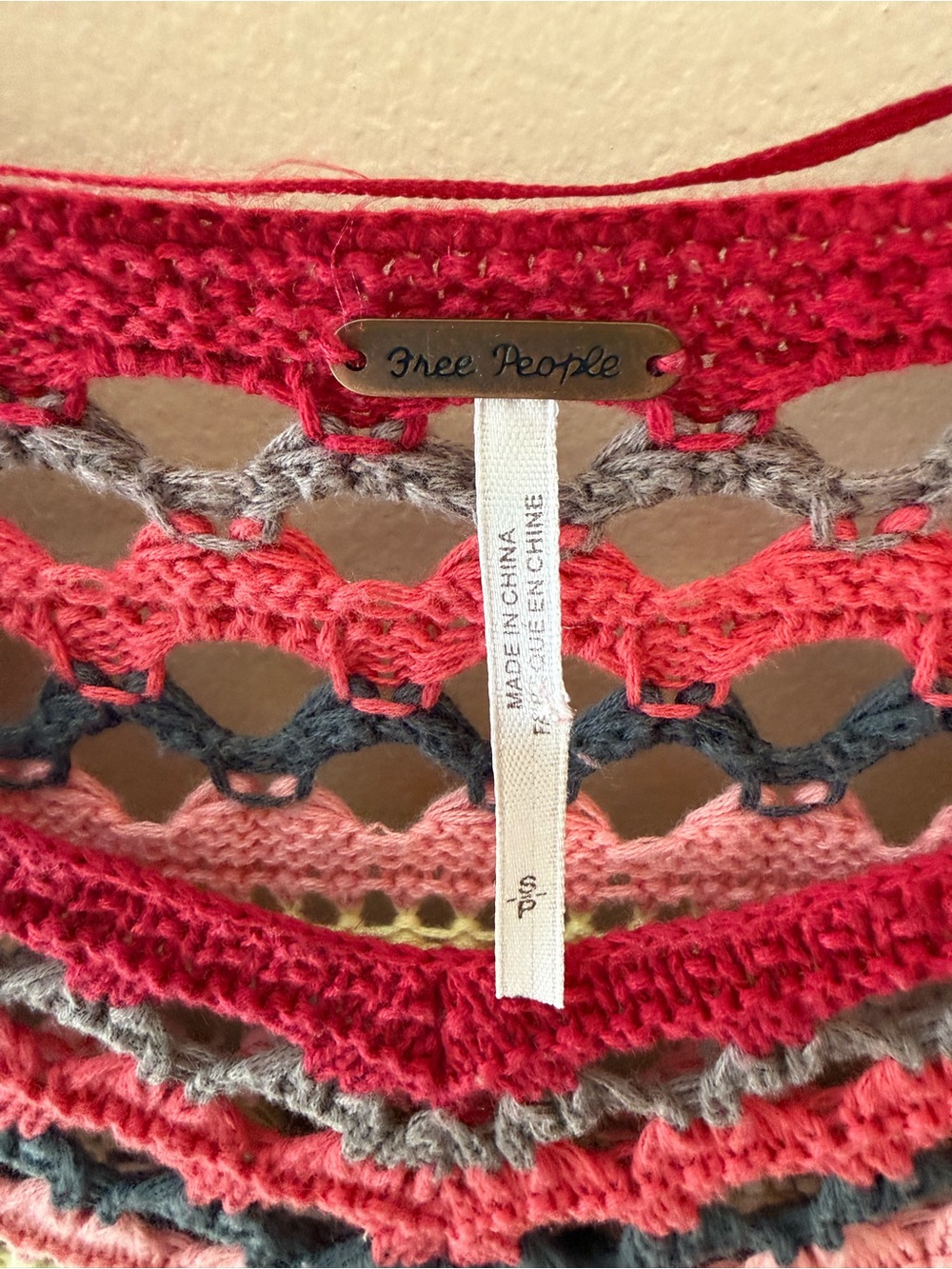 Free People Heart and Soul Crocheted Boho Sweater size Small - Picture 2 of 7